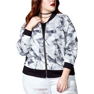 mblm Womens Plus Size Mesh Bomber Jacket, NWT